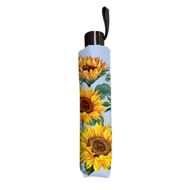 Highland Cow and Sunflowers Compact Manual Umbrella