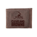 Front Pocket Wallet w/ RFID Blocking, Cleveland Browns, Brown