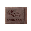 Front Pocket Wallet w/ RFID Blocking, Denver Broncos, Brown