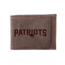 Front Pocket Wallet w/ RFID Blocking, New England Patriots, Brown