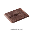 Front Pocket Wallet w/ RFID Blocking, New England Patriots, Brown