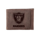 Front Pocket Wallet w/ RFID Blocking, Las Vegas Raiders, Brown