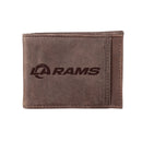 Front Pocket Wallet w/ RFID Blocking, Los Angeles Rams, Brown