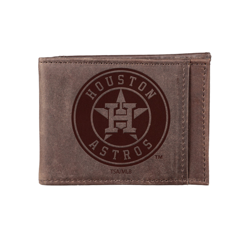 Houston Astros Front Pocket Wallet w/ RFID Blocking Brown