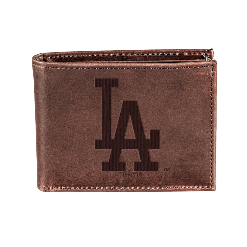 Los Angeles Dodgers Bi-Fold Wallet Brown 100% Genuine Leather