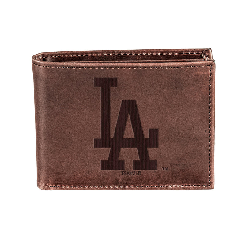 Los Angeles Dodgers Bi-Fold Wallet Brown 100% Genuine Leather