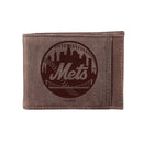 New York Mets Front Pocket Wallet w/ RFID Blocking Brown