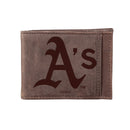 Oakland A's, Front Pocket Wallet w/ RFID Blocking, Brown
