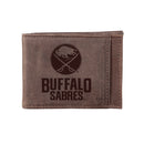 Front Pocket Wallet w/ RFID Blocking, Buffalo Sabres, Brown