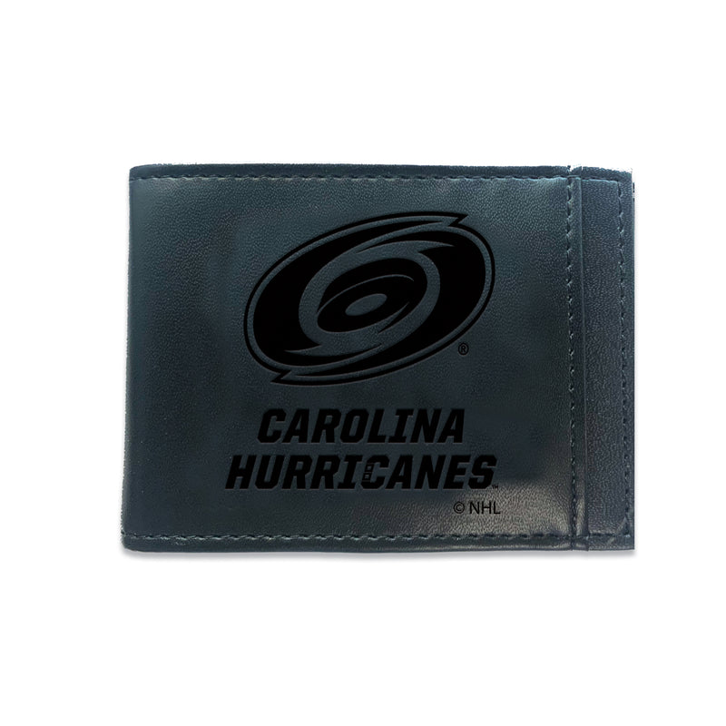 Front Pocket Wallet w/ RFID Blocking, Carolina Hurricanes, Black
