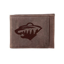 Front Pocket Wallet w/ RFID Blocking, Minnesota Wild, Brown