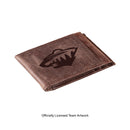 Front Pocket Wallet w/ RFID Blocking, Minnesota Wild, Brown