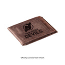 Front Pocket Wallet w/ RFID Blocking, New Jersey Devils, Brown