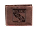 NY Rangers, Bi-Fold Wallet, Brown, CH, 100% Genuine Leather