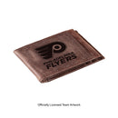 Front Pocket Wallet w/ RFID Blocking, Philadelphia Flyers, Brown