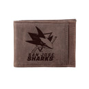 Front Pocket Wallet w/ RFID Blocking, San Jose Sharks, Brown