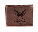 Washington Capitals, Bi-Fold Wallet, Brown, CH, 100% Genuine Leather