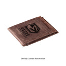 Front Pocket Wallet w/ RFID Blocking, Vegas Golden Knights, Brown