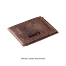 Front Pocket Wallet w/ RFID Blocking, US Naval Academy, Brown