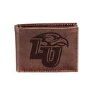 Liberty University, Bi-Fold Wallet, Brown, CH, 100% Genuine Leather