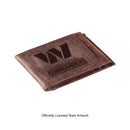 Front Pocket Wallet w/ RFID Blocking, Washington Commanders, Brown