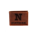 Northern State University, Bi-Fold Wallet, Brown, CH, 100% Genuine Leather