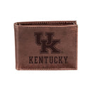 University of Kentucky, Bi-Fold Wallet, Brown, CH, 100% Genuine Leather