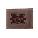 Front Pocket Wallet with RFID Blocking, Marshall University, Brown