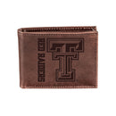 Texas Tech, Bi-Fold Wallet, Brown, CH, 100% Genuine Leather