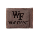 Front Pocket Wallet w/ RFID Blocking, Wake Forest University, Brown