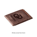 Front Pocket Wallet w/ RFID Blocking, University of Oklahoma, Brown