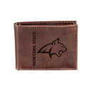 Montana State University, Bi-Fold Wallet, Brown, CH, 100% Genuine Leather
