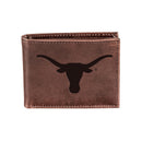 University of Texas, Bi-Fold Wallet, Brown, CH, 100% Genuine Leather