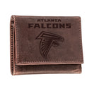 Atlanta Falcons, Tri-Fold Wallet, Brown, CH, 100% Genuine Leather