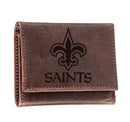 New Orleans Saints, Tri-Fold Wallet, Brown, CH, 100% Genuine Leather