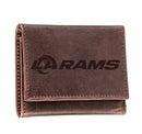 Los Angeles Rams, Tri-Fold Wallet, Brown, CH, 100% Genuine Leather