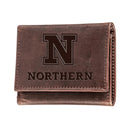 Northern State University, Tri-Fold Wallet, Brown, CH, 100% Genuine Leather