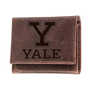 Yale University, Tri-Fold Wallet, Brown, CH, 100% Genuine Leather