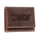 Virginia Commonwealth University (VCU), Tri-Fold Wallet, Brown, CH, 100% Genuine Leather