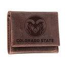 Colorado State University, Tri-Fold Wallet, Brown, CH, 100% Genuine Leather