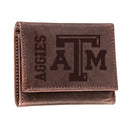 Texas A&M, Tri-Fold Wallet, Brown, CH, 100% Genuine Leather