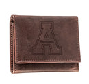 Appalachian State University, Tri-Fold Wallet, Brown, CH, 100% Genuine Leather