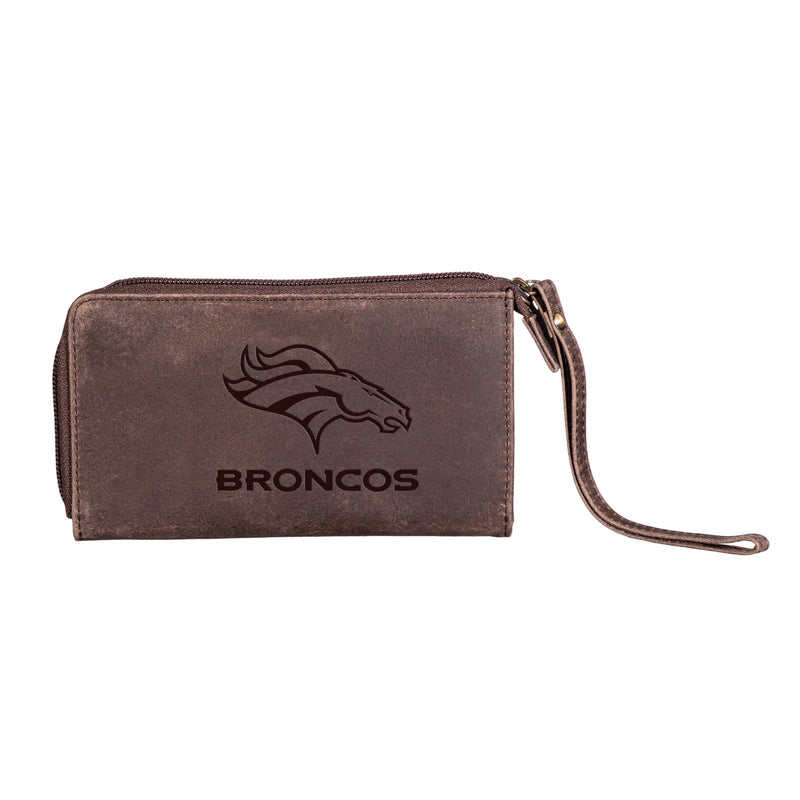 Wristlet Wallet, Brown, Denver Broncos