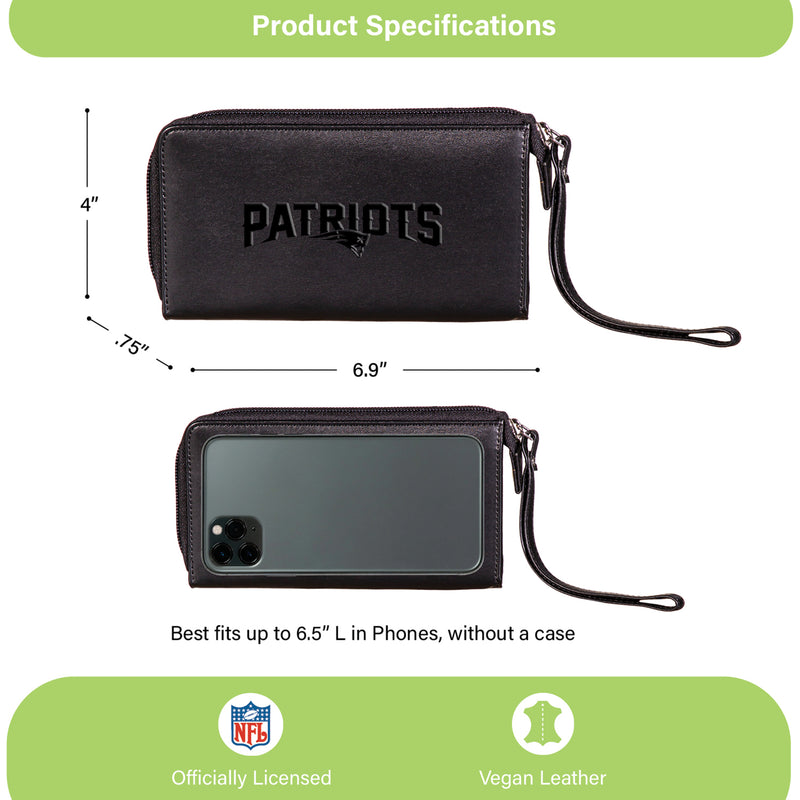 Wristlet Wallet, Black, New England Patriots