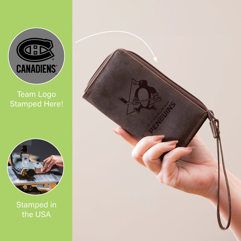 Wristlet Wallet, Brown, Montreal Canadiens