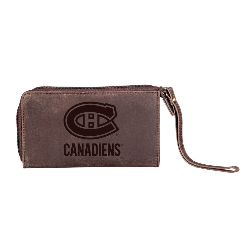 Wristlet Wallet, Brown, Montreal Canadiens