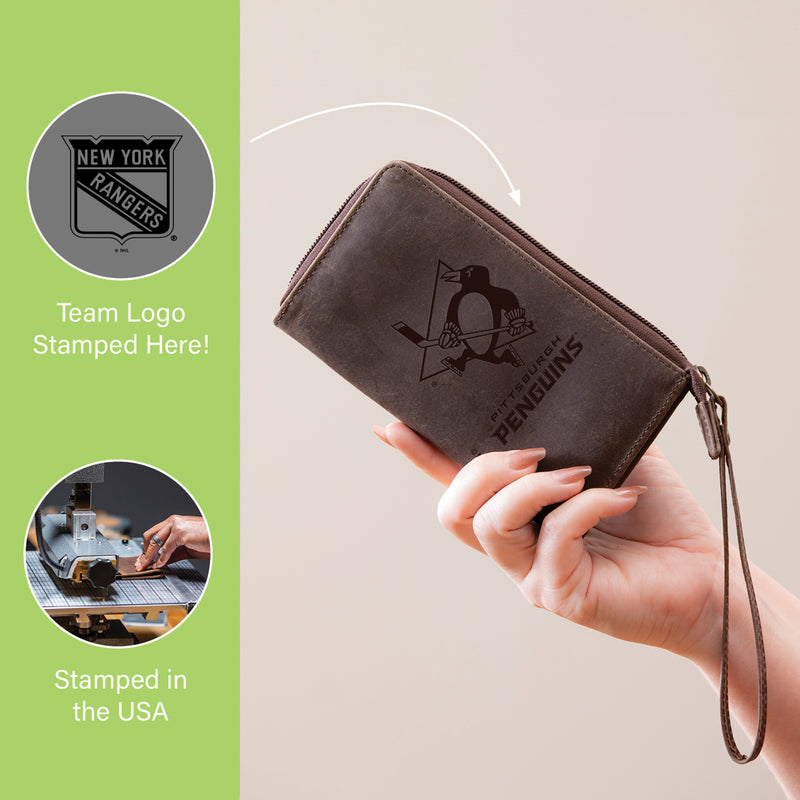 Wristlet Wallet, Brown, New York Rangers