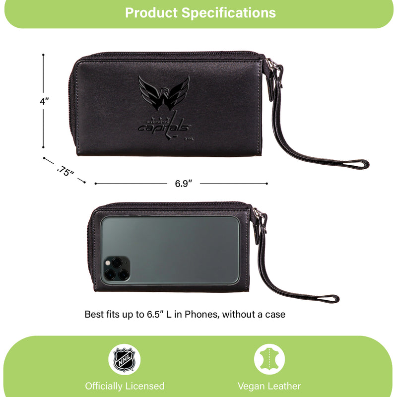 Wristlet Wallet, Black, Washington Capitals
