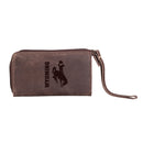 Wristlet Wallet, Brown, University of Wyoming