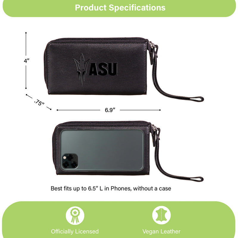 Wristlet Wallet, Black, Arizona State University